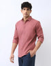 Men's Dusty Pink Cotton Full Sleeve Regular Fit Casual Solid Shirt