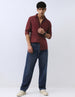 Men's Maroon Cotton Full Sleeve Regular Fit Casual Solid Shirt