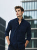 Men's Navy Cotton Full Sleeve Regular Fit Casual Solid Shirt