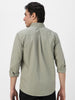 Men's Olive Cotton Full Sleeve Regular Fit Casual Solid Shirt