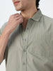Men's Olive Cotton Full Sleeve Regular Fit Casual Solid Shirt
