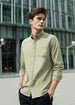 Men's Olive Cotton Full Sleeve Regular Fit Casual Solid Shirt