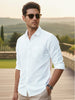 Men's Pastel Blue Cotton Full Sleeve Regular Fit Casual Solid Shirt