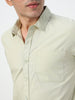 Men's Pastel Green Cotton Full Sleeve Regular Fit Casual Solid Shirt