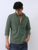 Men's Sage Green Cotton Full Sleeve Regular Fit Casual Solid Shirt
