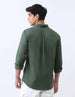 Men's Sage Green Cotton Full Sleeve Regular Fit Casual Solid Shirt