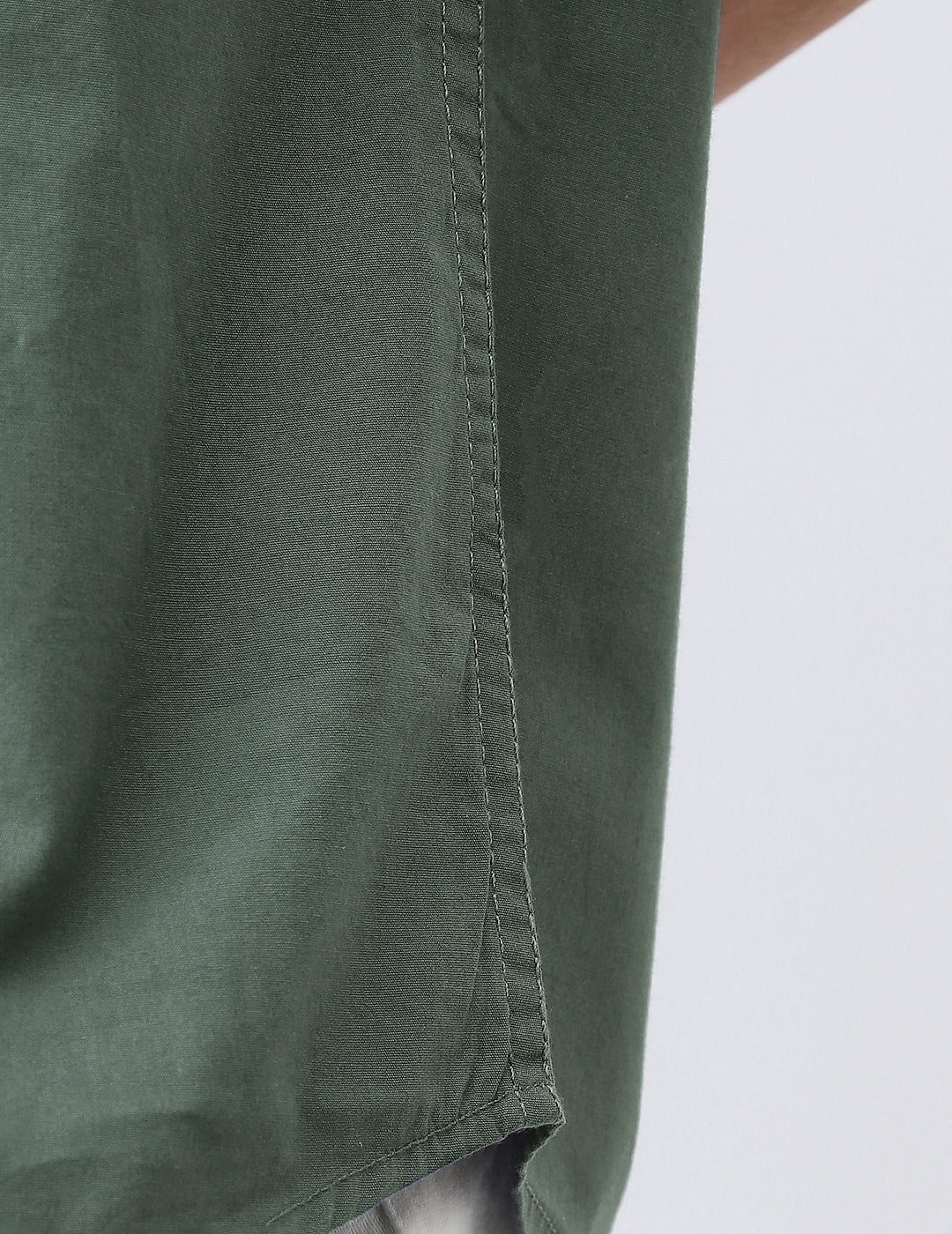 Men's Sage Green Cotton Full Sleeve Regular Fit Casual Solid Shirt