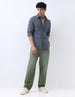 Men's Slate Blue Cotton Full Sleeve Regular Fit Casual Solid Shirt