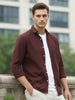 Men's Cocoa Cotton Full Sleeve Regular Fit Casual Solid Shirt