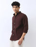Men's Cocoa Cotton Full Sleeve Regular Fit Casual Solid Shirt