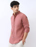 Men's Dusty Pink Cotton Full Sleeve Regular Fit Casual Solid Shirt