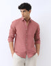 Men's Dusty Pink Cotton Full Sleeve Regular Fit Casual Solid Shirt