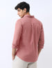 Men's Dusty Pink Cotton Full Sleeve Regular Fit Casual Solid Shirt