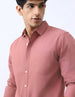 Men's Dusty Pink Cotton Full Sleeve Regular Fit Casual Solid Shirt