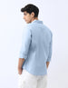 Men's Light Blue Cotton Full Sleeve Regular Fit Casual Solid Shirt
