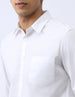 Men's White Cotton Full Sleeve Regular Fit Casual Solid Shirt