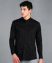 Urbano Fashion Men's Black Cotton Full Sleeve Slim Fit Solid Shirtwith Mandarin Collar