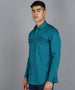 Urbano Fashion Men's Teal Green Cotton Full Sleeve Slim Fit Casual Solid Shirt