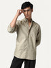 Men's Khaki Cotton Full Sleeve Regular Fit Solid Oxford Shirt With Button-Down Collar