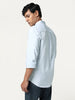 Men's Light Blue Cotton Full Sleeve Regular Fit Solid Oxford Shirt With Button-Down Collar