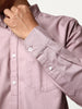 Men's Lilac Cotton Full Sleeve Regular Fit Solid Oxford Shirt With Button-Down Collar