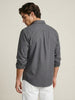 Men's Grey Cotton Full Sleeve Regular Fit Solid Oxford Shirt With Button-Down Collar