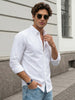 Men's White Cotton Full Sleeve Regular Fit Solid Oxford Shirt With Button-Down Collar