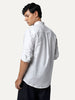 Men's White Cotton Full Sleeve Regular Fit Solid Oxford Shirt With Button-Down Collar