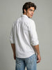 Men's White Cotton Full Sleeve Regular Fit Solid Oxford Shirt With Button-Down Collar