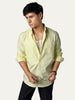 Men's Yellow Cotton Full Sleeve Regular Fit Solid Oxford Shirt With Button-Down Collar