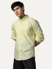 Men's Yellow Cotton Full Sleeve Regular Fit Solid Oxford Shirt With Button-Down Collar