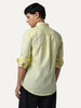 Men's Yellow Cotton Full Sleeve Regular Fit Solid Oxford Shirt With Button-Down Collar