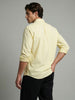 Men's Yellow Cotton Full Sleeve Regular Fit Solid Oxford Shirt With Button-Down Collar