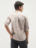 Men's Brown Cotton Full Sleeve Regular Fit Casual Solid Slub Shirt with Spread Collar
