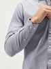 Men's Lavender Cotton Full Sleeve Regular Fit Casual Solid Slub Shirt with Spread Collar