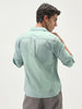 Men's Mint Cotton Full Sleeve Regular Fit Casual Solid Slub Shirt with Spread Collar