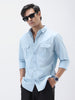 Men's Light Blue Cotton Full Sleeve Regular Fit Casual Solid Shirt