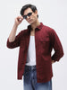 Men's Maroon Cotton Full Sleeve Regular Fit Casual Solid Shirt