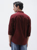 Men's Maroon Cotton Full Sleeve Regular Fit Casual Solid Shirt
