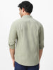 Men's Olive Cotton Full Sleeve Regular Fit Casual Solid Shirt
