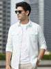 Men's Pastel Blue Cotton Full Sleeve Regular Fit Casual Solid Shirt