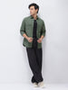 Men's Sage Green Cotton Full Sleeve Regular Fit Casual Solid Shirt
