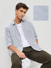 Men's Dark Blue Cotton Full Sleeve Regular Fit Casual Striped Shirt