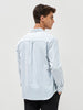 Men's Light Blue Cotton Full Sleeve Regular Fit Casual Striped Shirt