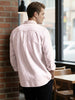 Men's Light Pink Cotton Full Sleeve Regular Fit Casual Striped Shirt
