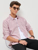 Men's Maroon Cotton Full Sleeve Regular Fit Casual Striped Shirt