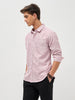 Men's Maroon Cotton Full Sleeve Regular Fit Casual Striped Shirt