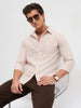 Men's Pumpkin Spice Cotton Full Sleeve Regular Fit Casual Striped Shirt