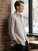 Men's Rust Cotton Full Sleeve Regular Fit Casual Striped Shirt