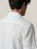 Men's White Cotton Half Sleeve Relaxed Fit Textured Shirt with Cuban Collar